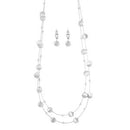 Brushed Metal Bubble Illusion Necklace And Earrings Set