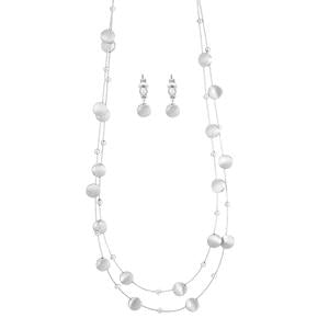 METAL BUBBLE ILLUSION NECKLACE AND EARRINGS SET