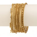 Gold-Tone Metal 11 Pcs Bangle Set