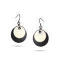 Black Base Metal Cream Earrings 