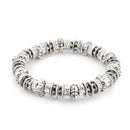 SILVER-TONE METAL CRYSTAL STRETCH BRACELETS