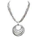 CIRCLE 2"INCHES PENDANT LAYERED NECKLACES