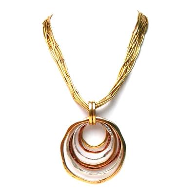CIRCLE 2"INCHES PENDANT LAYERED NECKLACES