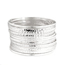 Silver Multi Textured Bangles Set of 11pcs