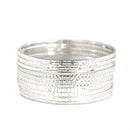 Silver Multi Textured Bangles Set of 10pcs