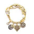 Gold-Tone Metal Charm Stretch Bracelets