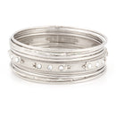Silver -Tone Crystal Set Of 9 Bangles