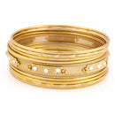 Gold-Tone Crystal Set Of 9 Bangles