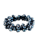 HNB92135 Hematite Glass Crystal Stretch Bracelet 
