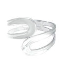 [Plus Size] Silver Double Scroll Hinged Bracelet 