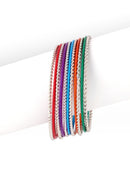 Multi and Silver Mixed Bangles Set of 11pcs