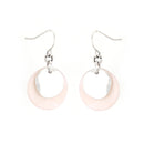 Silver-Tone Metal White Shell Round Earrings