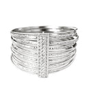 [PLUS SIZE] Luxurious Design Silver Bangles with Rhinestone Set of 15pcs