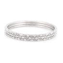 Silver-Tone Crystal Set Of 3 Bangles