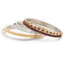 SILVER BROWN BANGLE SET