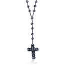 Hematite Crystal Bead Cross Necklace