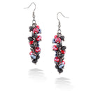Silver-Tone Metal Red And Hematite Bead Earrings