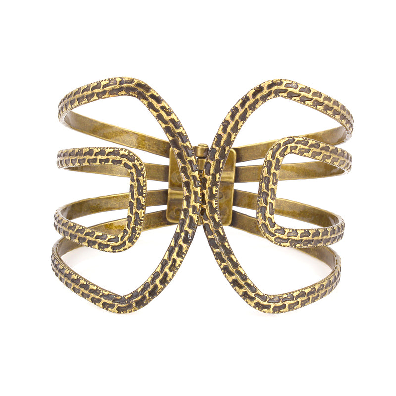 Gold Oxide-Tone Hinged Bracelets