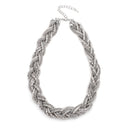 Rhodium-Tone Metal Twisted Chain Necklace