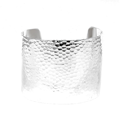 SILVER Textured Cuff Bracelet
