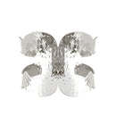 Silver Textured Heart Design Hinged Bracelet