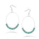 Silver-Tone Aqua Blue Crystal Earrings