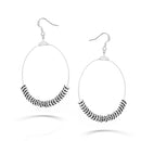 Silver-Tone Black Crystal Earrings