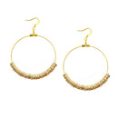 Violet Glass Crystal 50mm Gold Round Earrings 