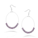 Silver-Tone Amethyst Crystal Earrings