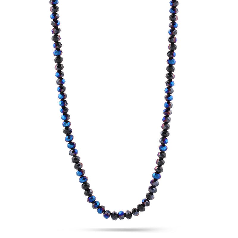 Jet Blue Glass Crystal Beads Necklace