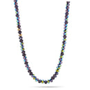 Purple And Olive Glass Crystal Beads Necklace