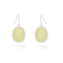White-Metal Cream Glittering Earrings