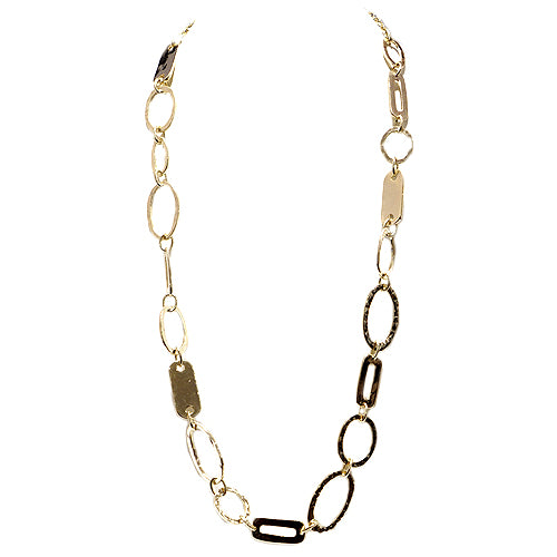 GOLD LINKED CHAIN LONG NECKLACE