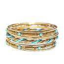 Twist Beaded Set of 9 PCS Gold Indian Bangles  