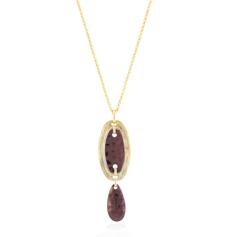 Gold-Tone Chocolate Brown Necklace