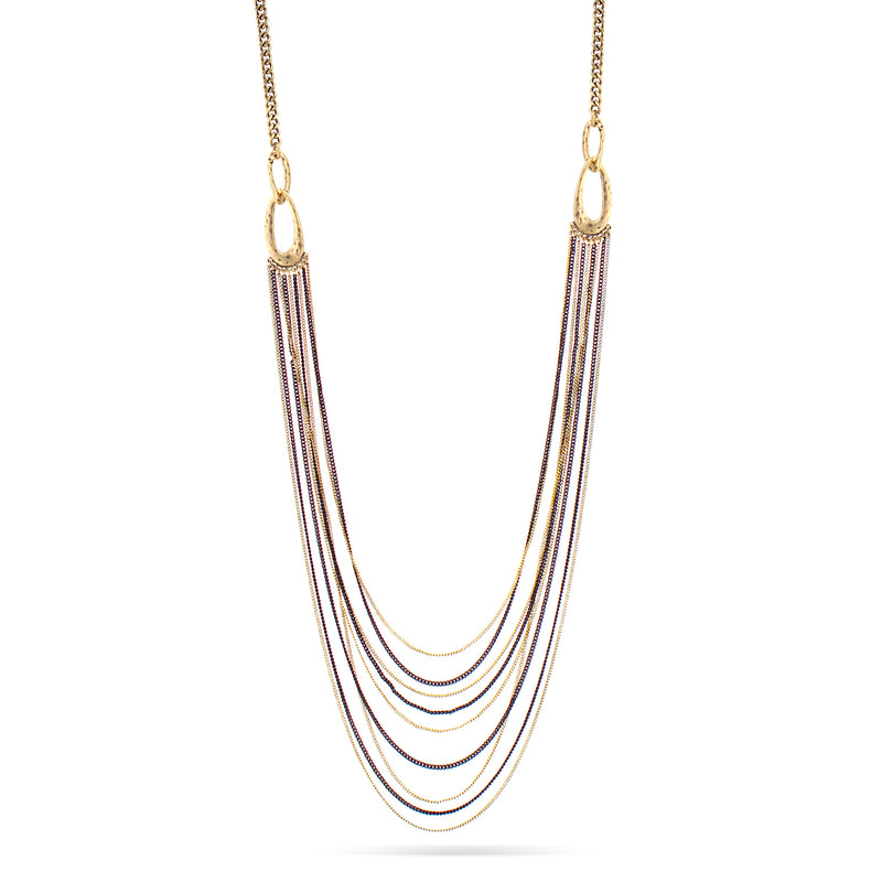 Gold-Tone Black And Gold Chain Necklace