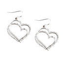 Forever Love Double Heart Silver Earring
