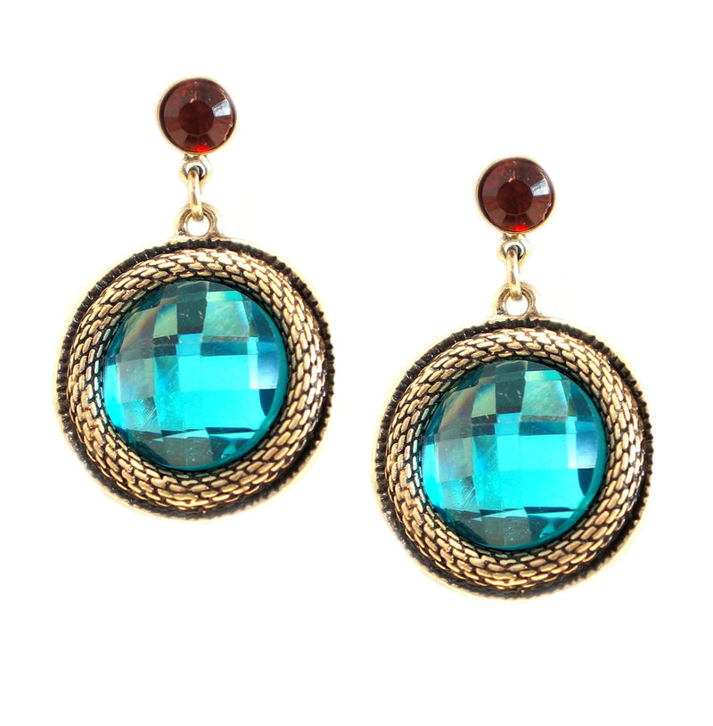 GOLD TURQUOISE EARRING