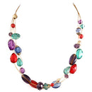 Multi Beads Gold Illusion Necklace