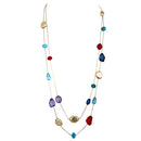 Multi Beaded Gold Two-Strand Necklace