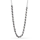 Silver-Tone Metal Black Rope Necklace