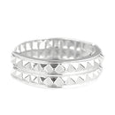 Shiny Silver Pyramid Stud Hinged Bracelet