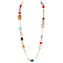 Multi Bead Gold Chain Long Necklace 