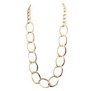 Shiny Gold Chain Linked Long Necklace 