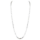 Shiny Silver Metal Beads Long Necklace 