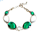 G/GRN/CRM  Indian Style Shiny Green - Gold Bracelet