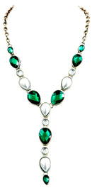 GOLD MULTI COLOR GREEN AND CREAM NECKLACES