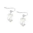 Clear Cut Bead Round Silver Earrings