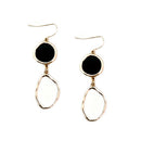 GOLD MULTI COLOR BLACK AND WHITE ENAMEL BEAD GOLD DANGLE EARRINGS