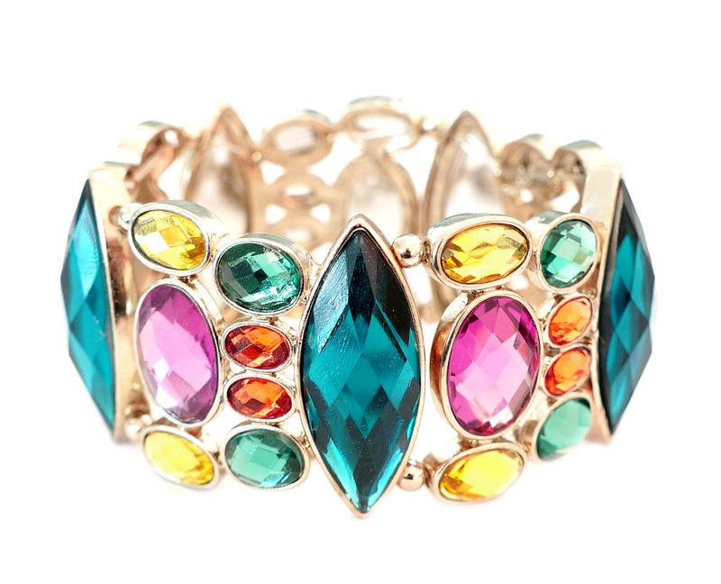 Multi colored gold bracelet embellished with stones
